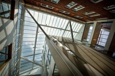 The atrium of the Science and Engineering Complex at Tufts University