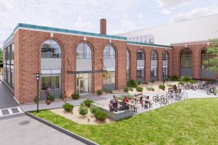 Artist rendering of Halligan Hall (exterior)