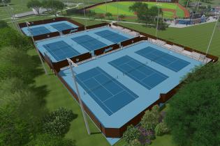 Artist rendering of three (3) tennis courts