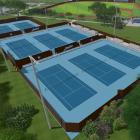 Artist rendering of three (3) tennis courts